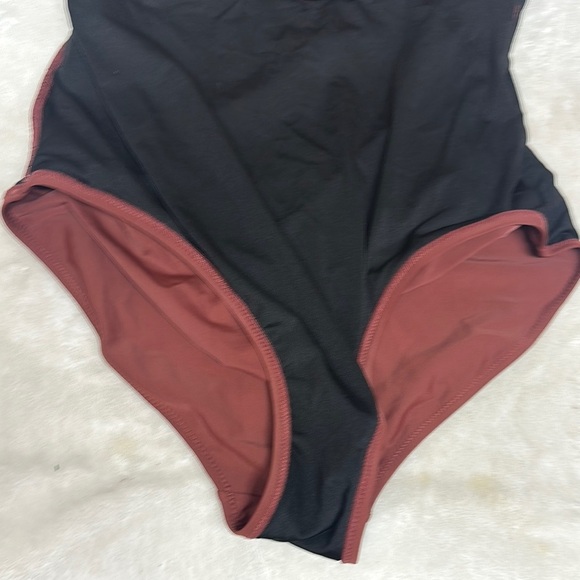 Chic Brown One-Piece Swimsuit with Asymmetrical Cut-Out - Picture 10 of 12